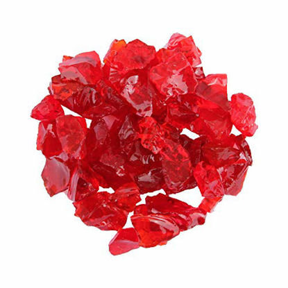 Picture of Hiland Fire Pit Fire Glass in Red, Extreme Tempature Rating, Good for Propane or Natural Gas, 10 Pounds