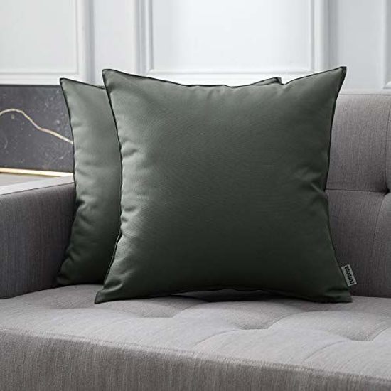 MIULEE Pack of 2 Decorative Outdoor Waterproof Pillow Covers Square Garden Cushi 
