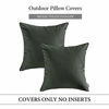 Picture of MIULEE Pack of 2 Decorative Outdoor Waterproof Pillow Covers Square Garden Cushion Sham Throw Pillowcase Shell for Patio Tent Couch 18x18 Inch Dark Gray