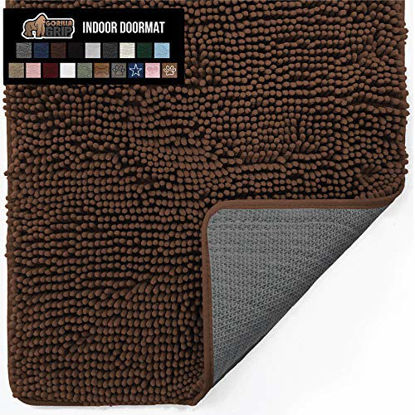 Picture of Gorilla Grip Original Indoor Durable Chenille Doormat, 48x30, Absorbent, Machine Washable Inside Mats, Low-Profile Rug Doormats for Entry, Mud Room Mat, Back Door, High Traffic Areas, Charcoal
