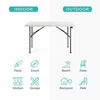 Picture of Best Choice Products 4ft Indoor Outdoor Heavy Duty Portable Folding Plastic Dining Table w/Handle, Lock for Picnic, Party, Camping - White
