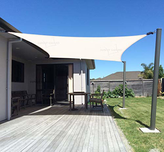 Picture of SUNNY GUARD 12' x 16' Cream Rectangle Sun Shade Sail UV Block for Outdoor Patio Garden