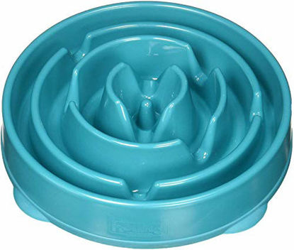 Picture of Outward Hound Fun Feeder Slo Bowl, Slow Feeder Dog Bowl, Large/Regular, Turquoise