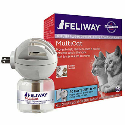 Picture of Feliway MultiCat Calming Diffuser Kit (30 Day Starter Kit), Vet Recommended, Reduce Fighting and Conflict Among Cats