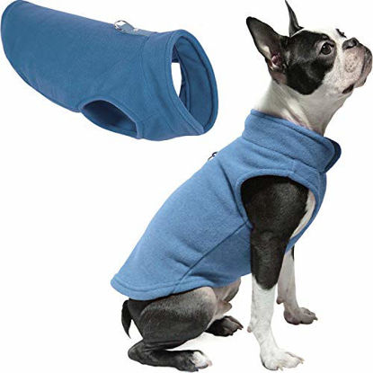 Picture of Gooby Dog Fleece Vest - Blue, Medium - Pullover Dog Jacket with Leash Ring - Winter Small Dog Sweater - Warm Dog Clothes for Small Dogs Girl or Boy for Indoor and Outdoor Use