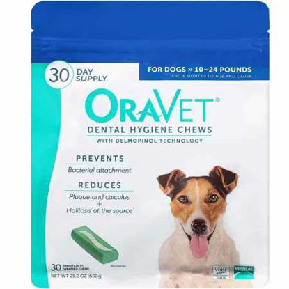 Picture of Merial Oravet Dental Hygiene Chew For Dogs (10-24 Lbs), Dental Treats For Dogs, 30 Count