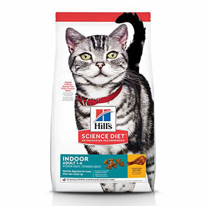 Picture of Hill's Science Diet Adult Indoor Cat Food, Chicken Recipe Dry Cat Food, 15.5 Lb Bag
