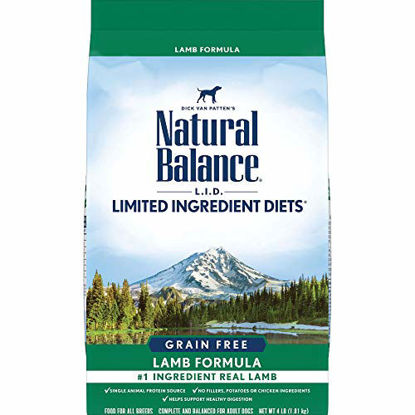 Picture of Natural Balance L.I.D. Limited Ingredient Diets Dry Dog Food, Lamb Formula, 4 Pounds, Grain Free
