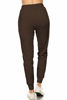 Picture of Leggings Depot JGA128-BROWN-M Solid Jogger Track Pants w/Pockets, Medium