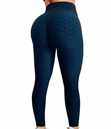Picture of SEASUM Women's High Waist Yoga Pants Tummy Control Slimming Booty Leggings Workout Running Butt Lift Tights XS