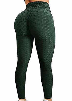 Picture of SEASUM Women's High Waist Yoga Pants Tummy Control Slimming Booty Leggings Workout Running Butt Lift Tights M