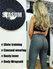 Picture of SEASUM Women's High Waist Yoga Pants Tummy Control Slimming Booty Leggings Workout Running Butt Lift Tights M