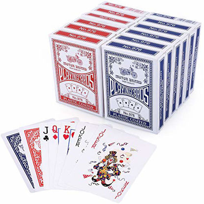 Picture of LotFancy Playing Cards, Poker Size Standard Index, 12 Decks of Cards (6 Blue and 6 Red), for Blackjack, Euchre, Canasta, Pinochle Card Game, Casino Grade