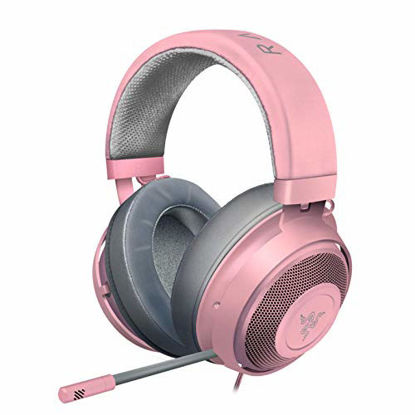 Picture of Razer Kraken Gaming Headset: Lightweight Aluminum Frame, Retractable Noise Isolating Microphone, For PC, PS4, PS5, Switch, Xbox One, Xbox Series X & S, Mobile, 3.5 mm Audio Jack, Quartz Pink