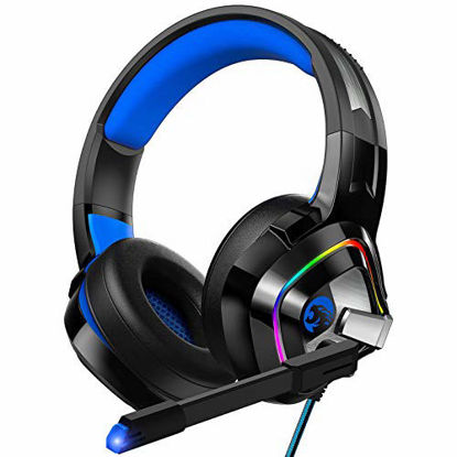 Picture of ZIUMIER Gaming Headset PS4 Headset, Xbox One Headset with Noise Canceling Mic and Rgb Light, PC Headset with Stereo Surround Sound, Over-Ear Headphones for PC, PS4, Xbox One, Laptop