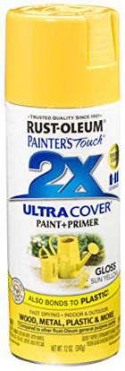 Picture of Rust-Oleum 249092 Painter's Touch 2X Ultra Cover, 12 Oz, Gloss Sun Yellow