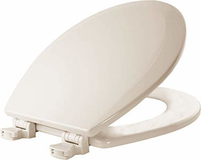 Picture of BEMIS 500EC 346 Toilet Seat with Easy Clean & Change Hinges, ROUND, Durable Enameled Wood, Biscuit/Linen