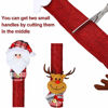Picture of 8 Pieces Christmas Refrigerator Door Handle Covers Santa Snowman Door Handle Covers Xmas Kitchen Appliance Covers for Christmas Fridge Microwave Dishwasher Handle Decorations (Style Set 1)