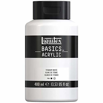 Picture of Liquitex 220727 Basics Acrylic Paint, 13.5-oz Bottle, Titanium White, 13 Fl