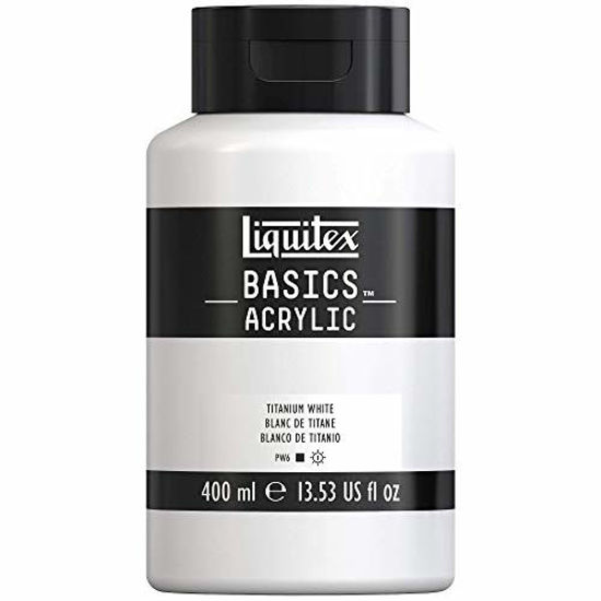 Picture of Liquitex 220727 Basics Acrylic Paint, 13.5-oz Bottle, Titanium White, 13 Fl