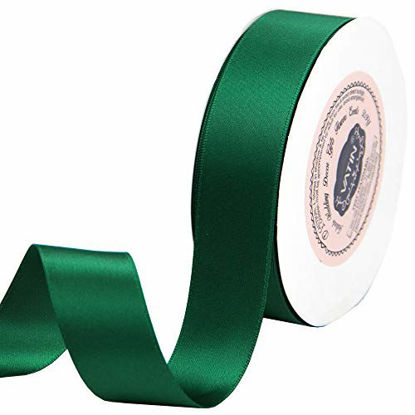 Picture of VATIN 1 inch Double Faced Polyester Satin Ribbon Forest Green - 25 Yard Spool, Perfect for Wedding, Wreath, Baby Shower,Packing and Other Projects.
