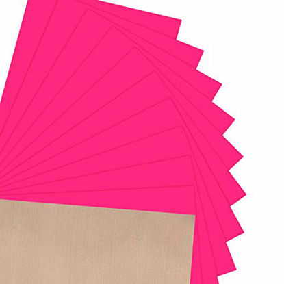 Picture of JANDJPACKAGING Neon Pink HTV Heat Transfer Vinyl - 10 Pack HTV Vinyl for Cricut, Silhouette Cameo, Bonus Teflon for Heat Press Machine