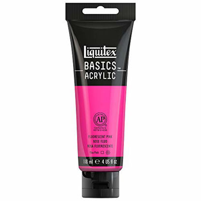 Picture of Liquitex BASICS Acrylic Paint, 4-oz tube, Fluorescent Pink, 4 Fl