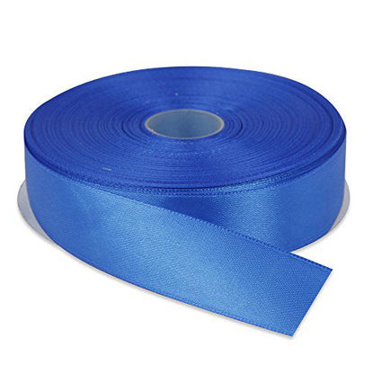 Picture of Topenca Supplies 1 Inch x 50 Yards Double Face Solid Satin Ribbon Roll, Royal Blue