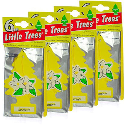 Picture of Little Trees - U6P-60433-AMA Car Air Freshener - Hanging Tree Provides Long Lasting Scent for Auto or Home - Jasmin, 24 Count, (4) 6-Packs