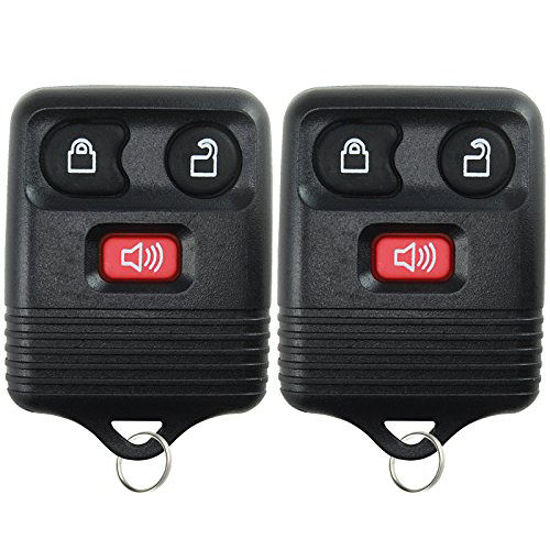 Picture of 2 Replacement Keyless Entry Remote Control Key Fob Clicker Transmitter 3 Button - Black