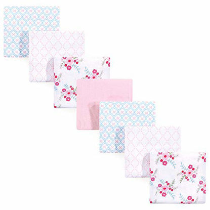 Picture of Luvable Friends Unisex Baby Cotton Flannel Receiving Blankets Bundle, Floral, One Size
