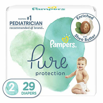 Picture of Diapers Size 2, 29 Count - Pampers Pure Protection Disposable Baby Diapers, Hypoallergenic and Unscented Protection, Jumbo Pack