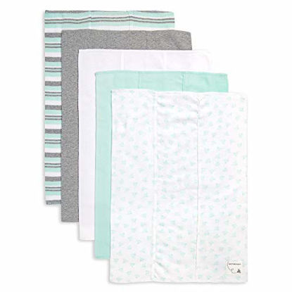 Picture of Burt's Bees Baby - Burp Cloths, 5-Pack Extra Absorbent 100% Organic Cotton Burp Cloths (Seaglass Green Prints)