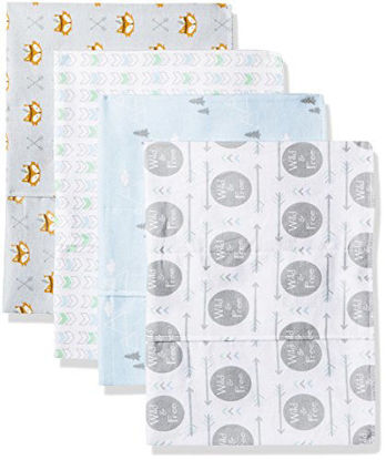 Picture of Luvable Friends Unisex Baby Cotton Flannel Burp Cloths, Wild Free, One Size