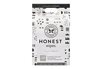Picture of The Honest Company Designer Baby Wipes - 288 Count | Pattern Play | Over 99 Percent Water | Pure & Gentle | Plant-Based | Fragrance Free | Extra Thick & Durable Wet Wipes
