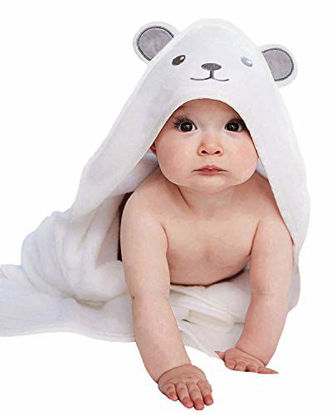 Picture of Bamboo Hooded Baby Towel - Softest Hooded Bath Towel with Bear Ears for Babie, Toddler,Infant - Ultra Absorbent and Hypoallergenic, Natural Baby Towel Perfect for Boy and Girl