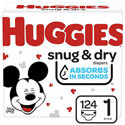 Picture of Huggies Snug & Dry Diapers, Size 1, 124 Ct