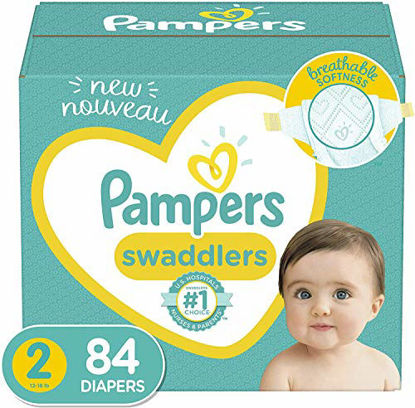 Picture of Diapers Size 2, 84 Count - Pampers Swaddlers Disposable Baby Diapers, Super Pack (Packaging May Vary)