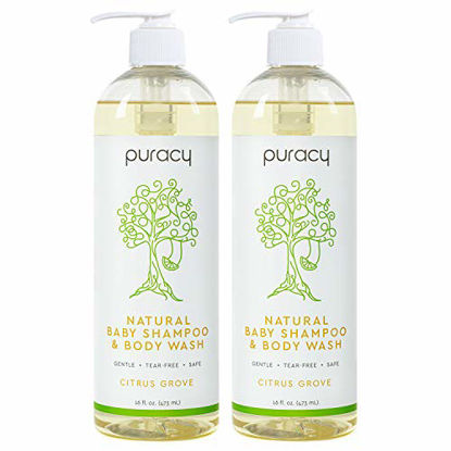 Picture of Puracy Natural Shampoo & Body Wash, Plant-Derived Baby Shampoo & Baby Wash, Gentle Soap for Sensitive Skin, Tear-Free, 16 Fl Oz (2-Pack)