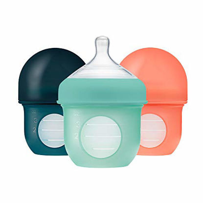 Picture of Boon NURSH Reusable Silicone Pouch Bottles, 4 Ounce (Pack of 3)