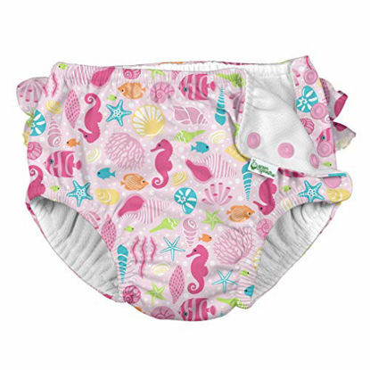 Picture of i Play Girls Swim Diaper Pink Sealife-3T