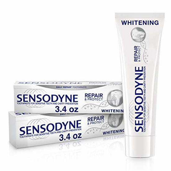Picture of Sensodyne Repair & Protect Teeth Whitening Sensitive Toothpaste, Cavity Prevention and Sensitive Teeth Treatment - 3.4 Ounces (Pack of 2)