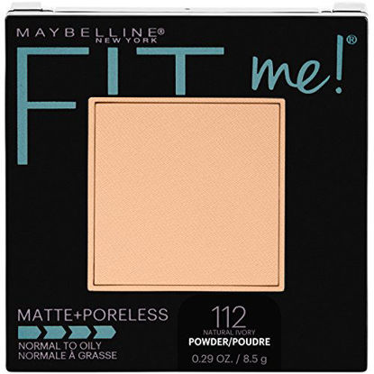 Picture of Maybelline New York Fit Me Matte + Poreless Pressed Face Powder Makeup, Natural Ivory, 0.28 Ounce, Pack of 1