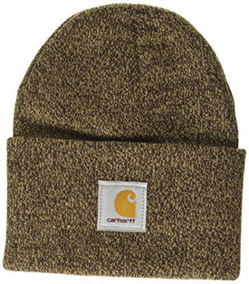 Picture of Carhartt Men's Knit Cuffed Beanie-Dark Brown/Sandstone-OFA