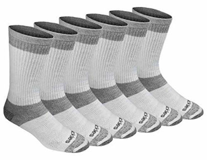 Picture of Dickies Men's Dri-tech Moisture Control Crew Socks Multipack, 3.0 Full Cushion White (6 Pairs), Shoe Size: 6-12
