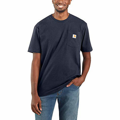 Picture of Carhartt Men's Big K87 Workwear Short Sleeve T-Shirt (Regular and Big & Tall Sizes), Navy, 3X-Large/Tall