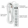 Picture of GE, White, 46862-1 6 Outlet Surge Protector 2 Pack, 10 Ft Extension Cord, Power Strip, 800 Joules, Flat Plug, Twist-to-Close Safety Covers, 46862, 2 Count