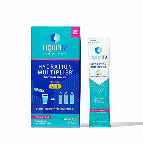 Picture of Liquid I.V. Hydration Multiplier, Electrolyte Powder, Easy Open Packets, Supplement Drink Mix (Passion Fruit) (8)