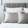 Picture of Bedsure Satin Pillowcase for Hair and Skin, 2-Pack - Standard Size (20x26 inches) Pillow Cases - Satin Pillow Covers with Envelope Closure, Silver Grey