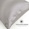 Picture of Bedsure Satin Pillowcase for Hair and Skin, 2-Pack - Standard Size (20x26 inches) Pillow Cases - Satin Pillow Covers with Envelope Closure, Silver Grey